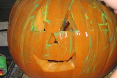 October 2008 - Carving a pumpkin for the front door